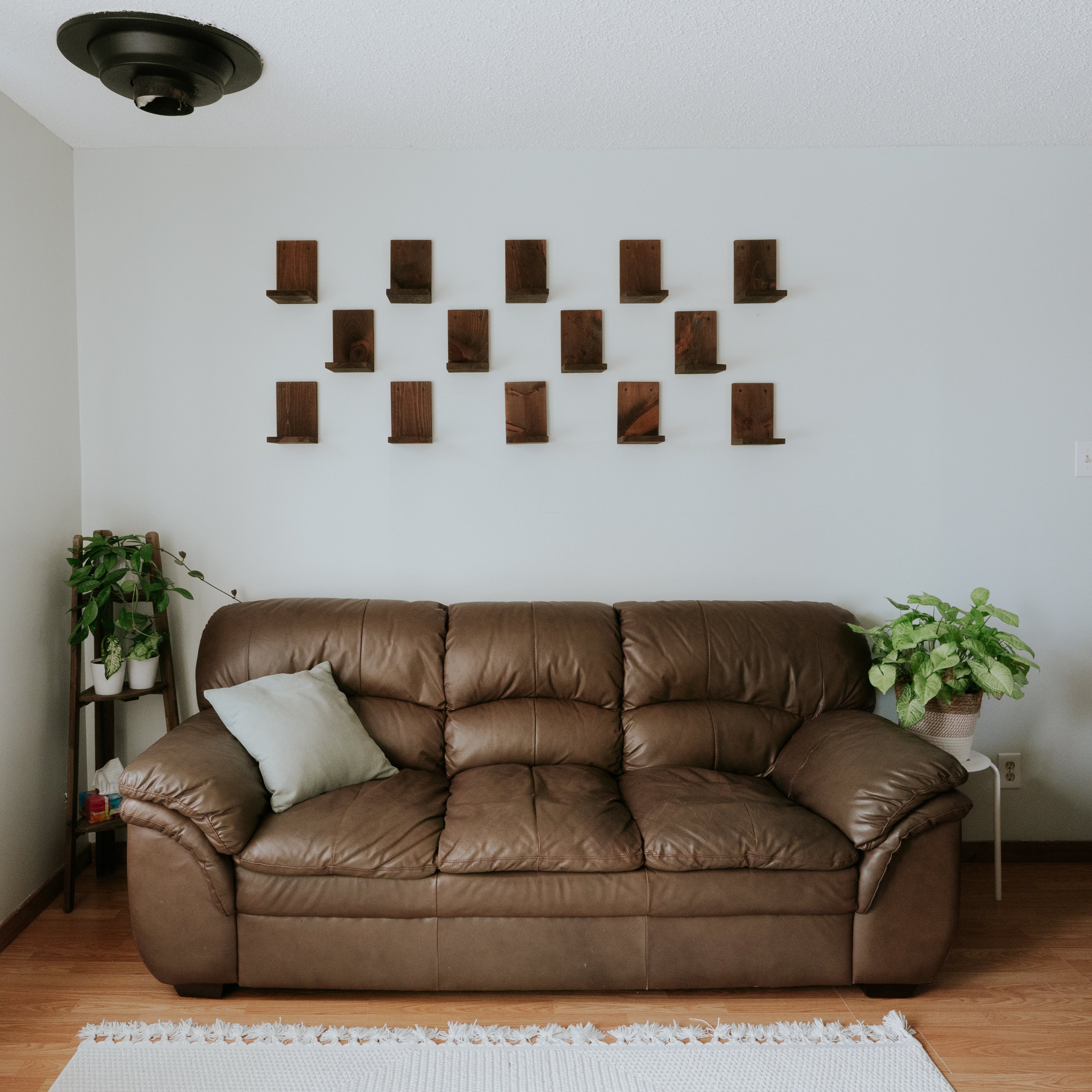 Wall Mounted Solid Wood Plant Shelf | Woodland Brown (Set of 3)