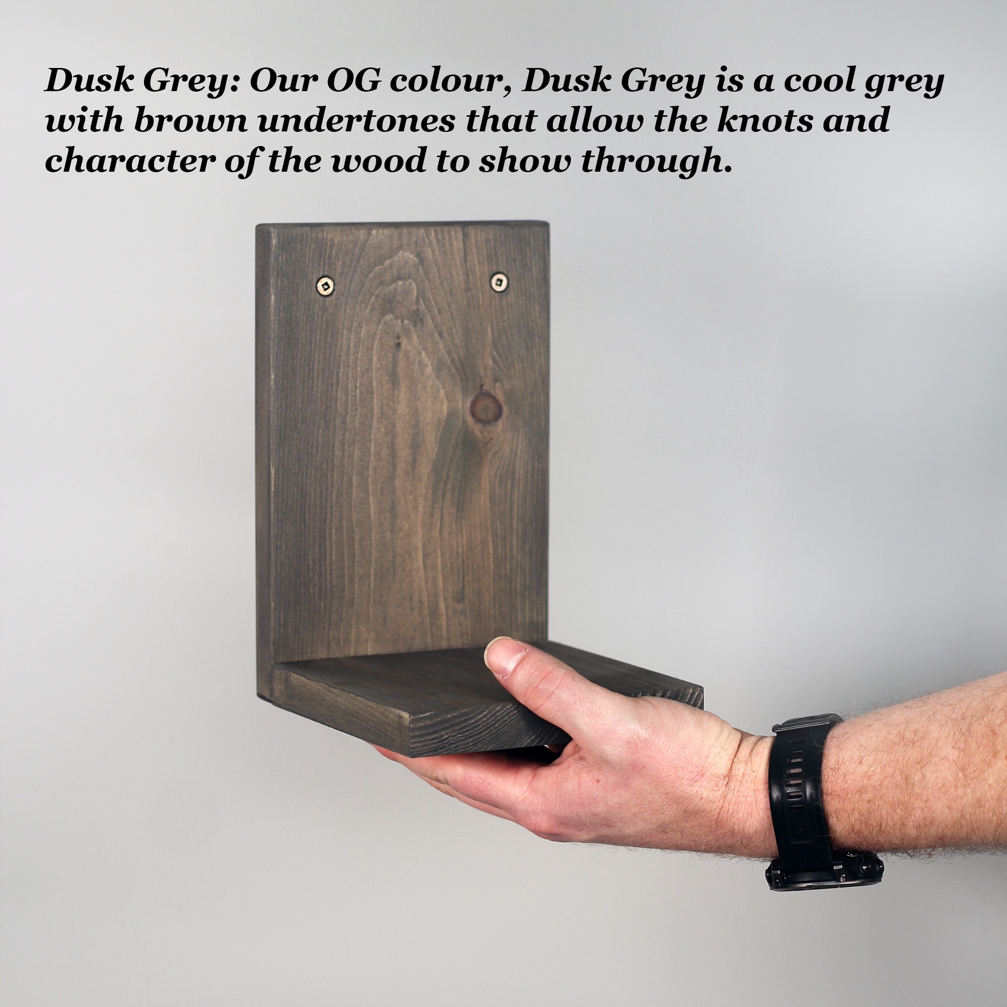 Wall Mounted Solid Wood Plant Shelf | Dusk Grey (Set of 3)