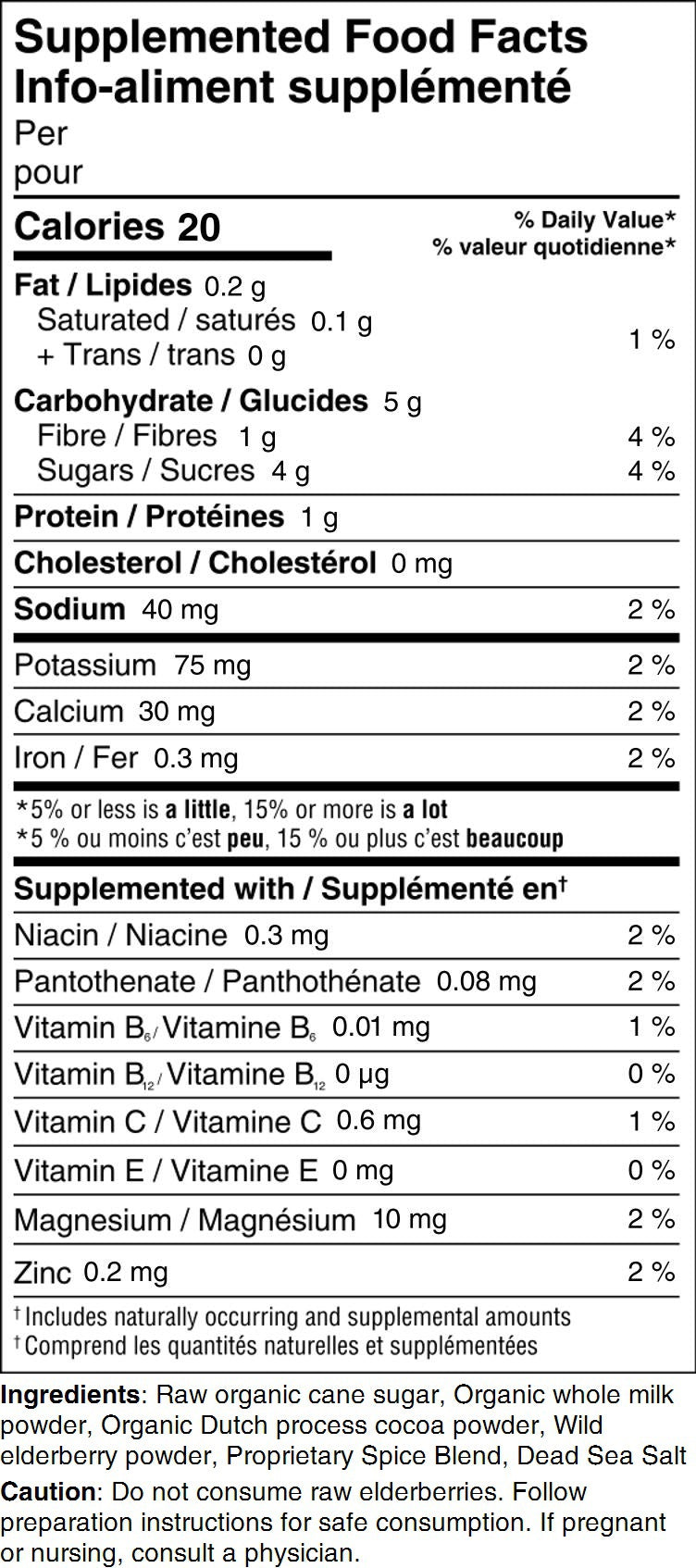 Spicy Organic Elderberry | Hot Chocolate | 6 pack