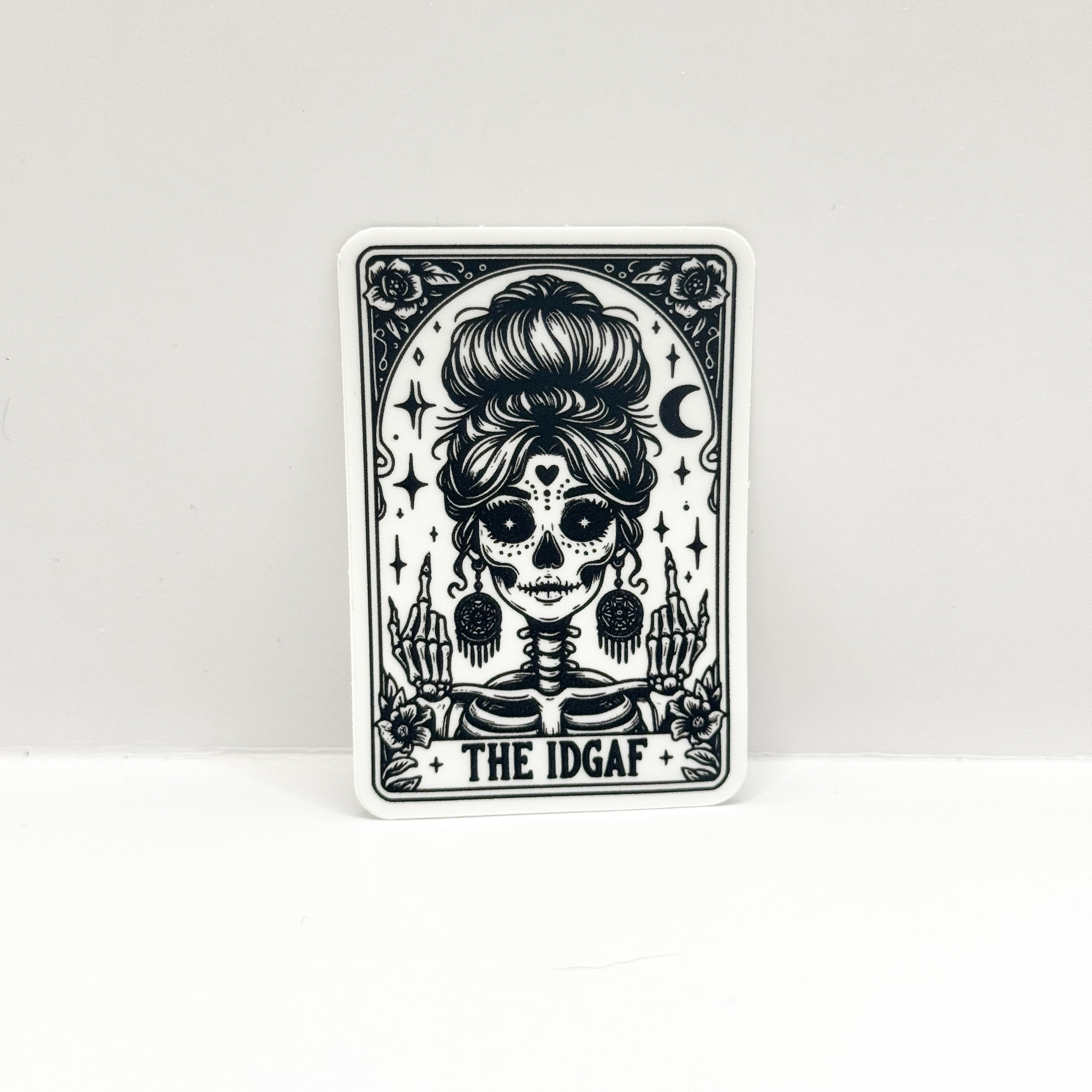 The IDGAF Tarot Card | Matte Vinyl Die Cut Sticker