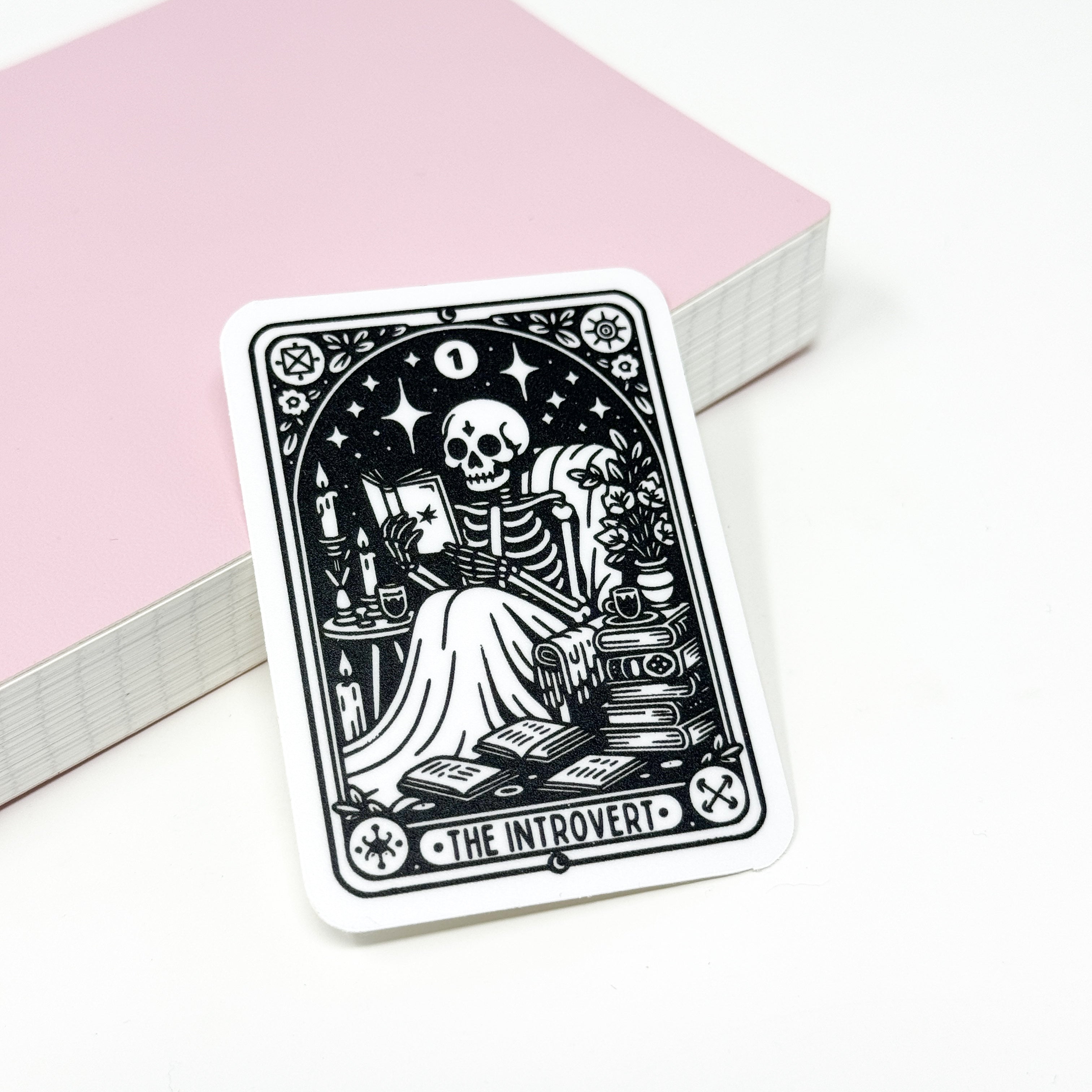 The Introvert Tarot Card Vinyl Die Cut Sticker | Matte