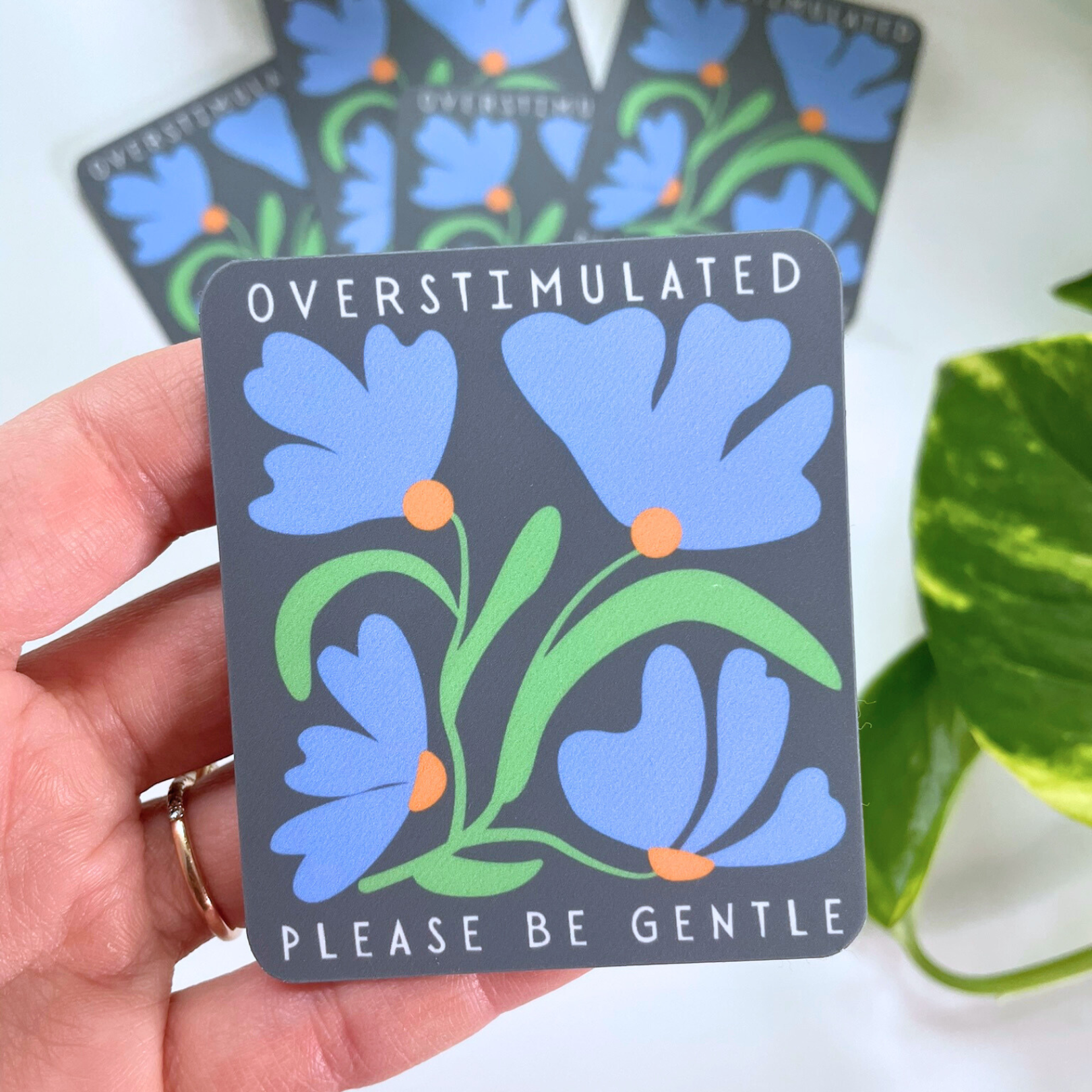 Overstimulated Please Be Gentle | Sticker