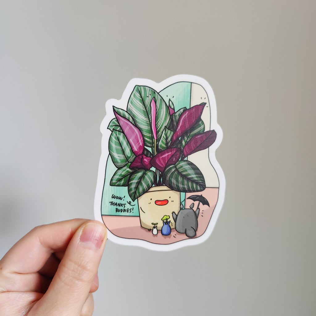 Calathea and Totoro | 4" Vinyl Sticker