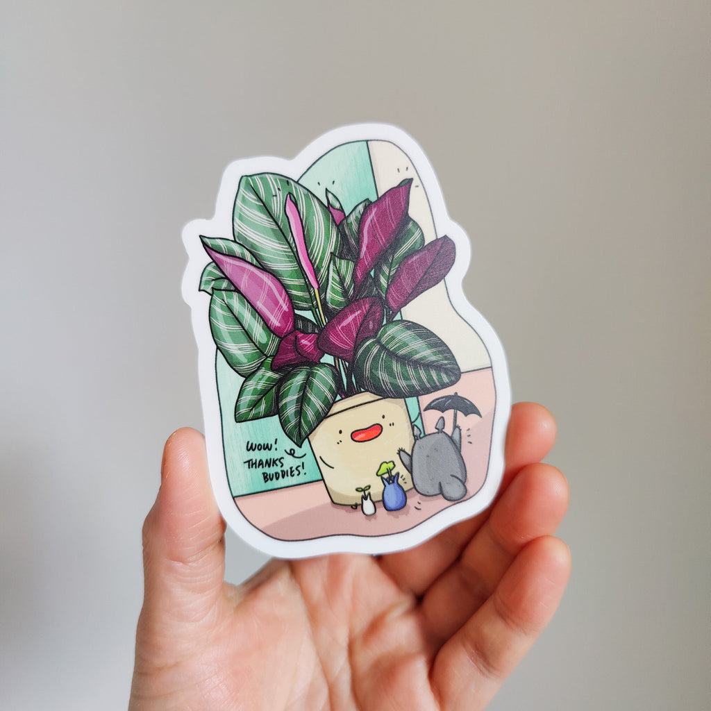 Calathea and Totoro | 4" Vinyl Sticker