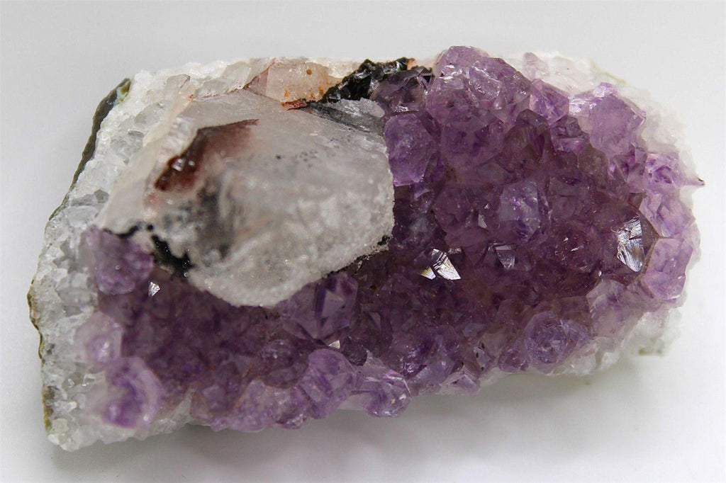 Amethyst Crystal Cluster with Sugar Calcite | Brazil