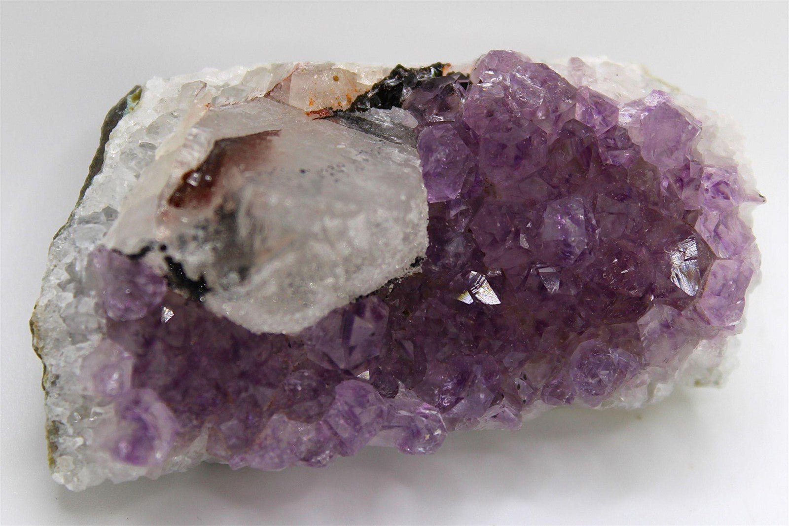 Amethyst Crystal Cluster with Sugar Calcite | Brazil