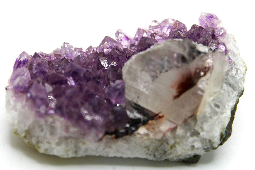 Amethyst Crystal Cluster with Sugar Calcite | Brazil