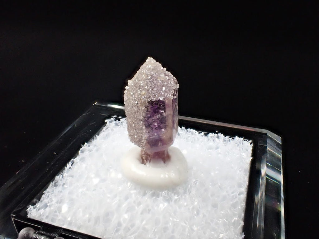 Amethyst Scepter with Analcime Overgrowth – Goboboseb Mountains, Namibia – Frosted Sparkle Specimen (21mm)