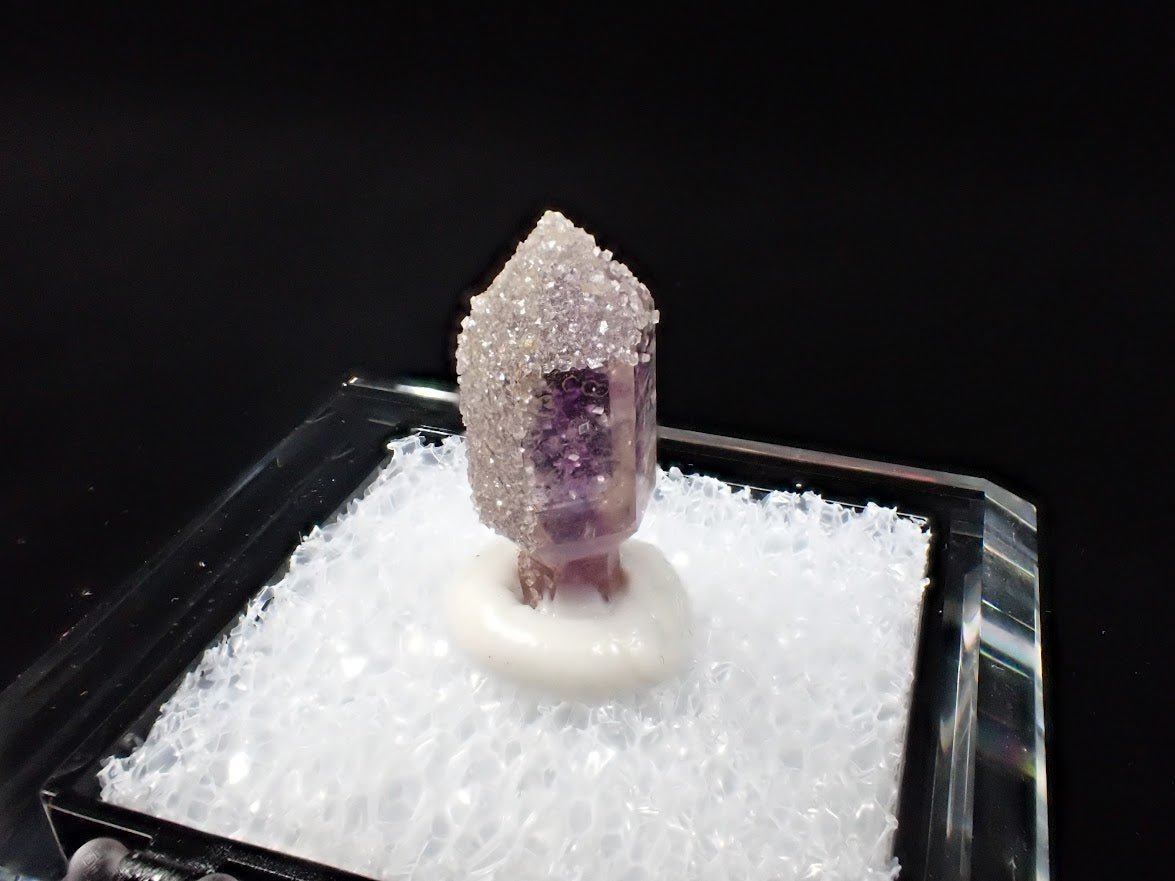 Amethyst Scepter with Analcime Overgrowth – Goboboseb Mountains, Namibia – Frosted Sparkle Specimen (21mm)