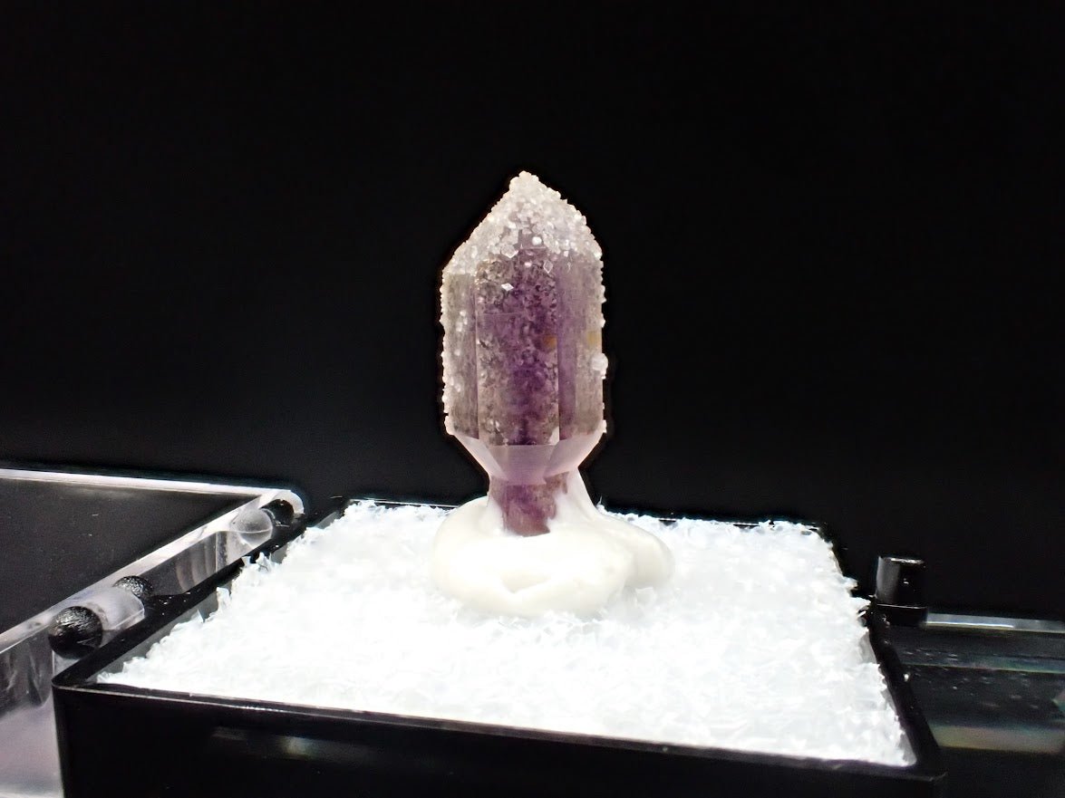Amethyst Scepter with Analcime Overgrowth – Goboboseb Mountains, Namibia – Frosted Sparkle Specimen (21mm)