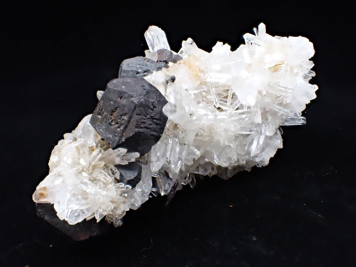 Black Pyrite + Quartz Cluster | Fengjiashan Mine, China