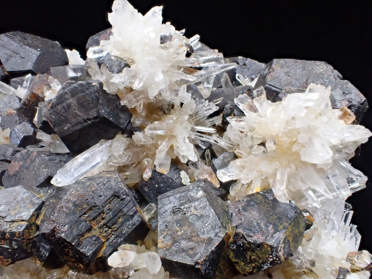 Black Pyrite + Quartz Cluster | Fengjiashan Mine, China