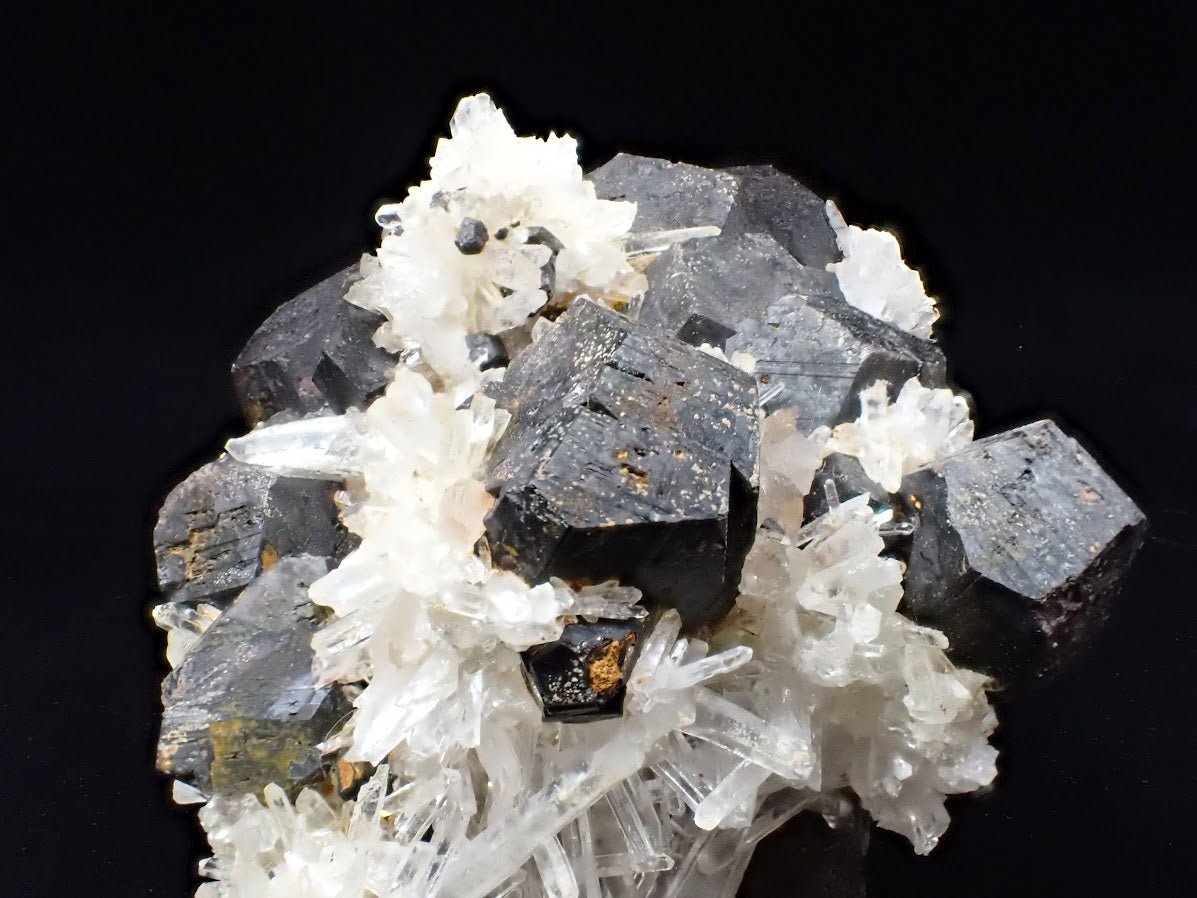 Black Pyrite + Quartz Cluster | Fengjiashan Mine, China