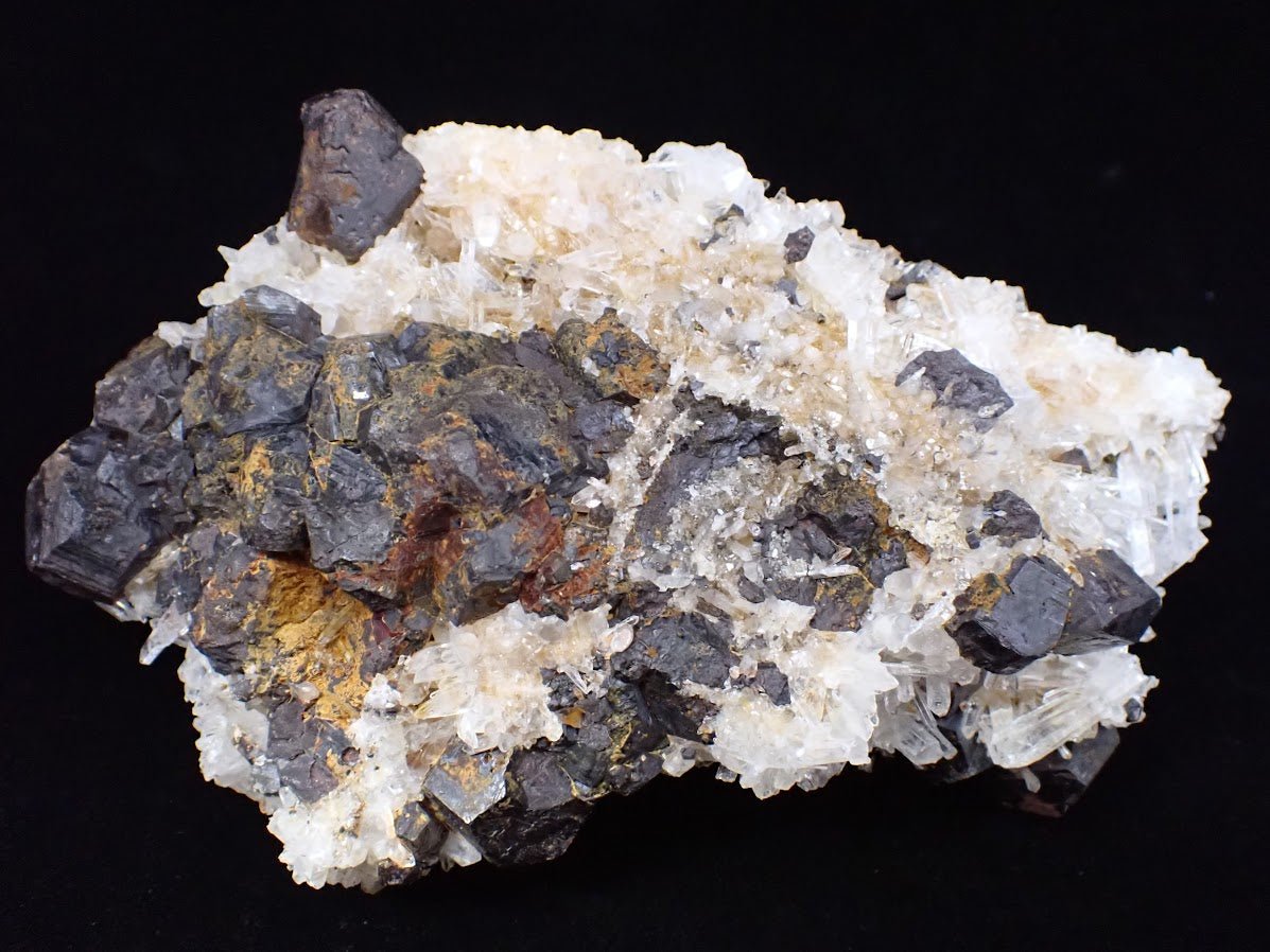 Black Pyrite + Quartz Cluster | Fengjiashan Mine, China