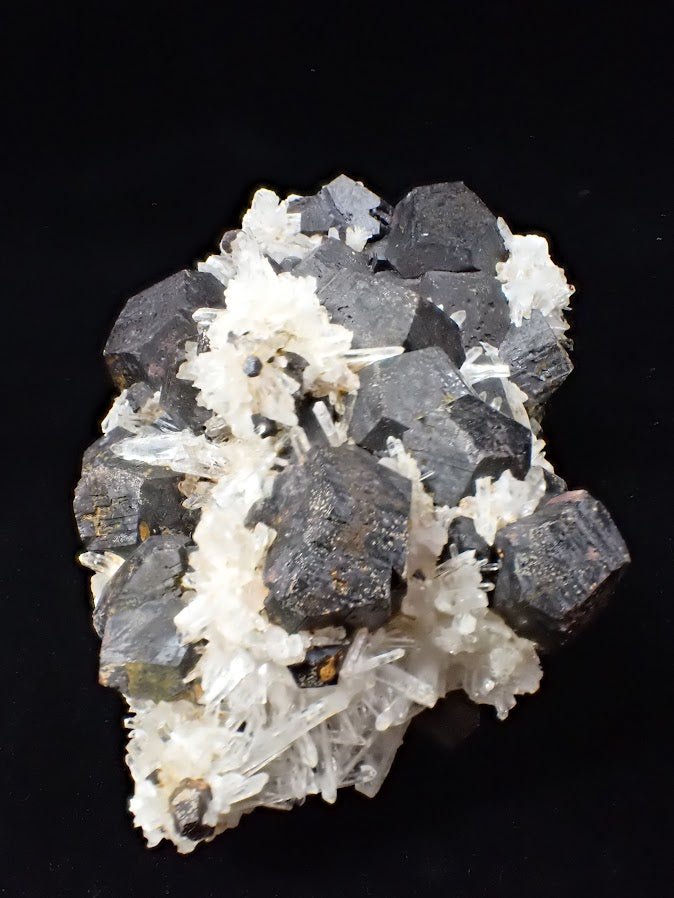 Black Pyrite + Quartz Cluster | Fengjiashan Mine, China