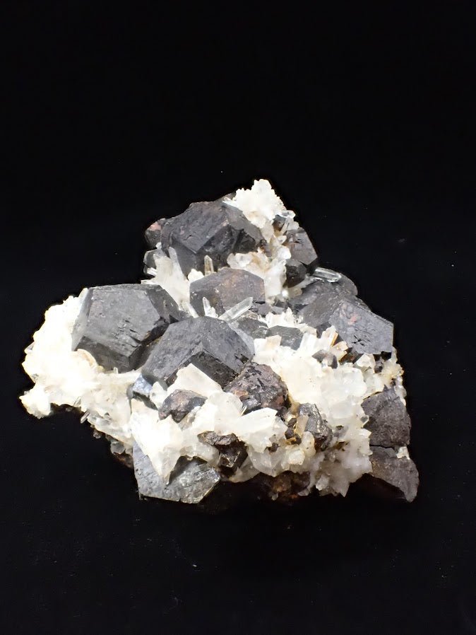 Black Pyrite + Quartz Cluster | Fengjiashan Mine, China