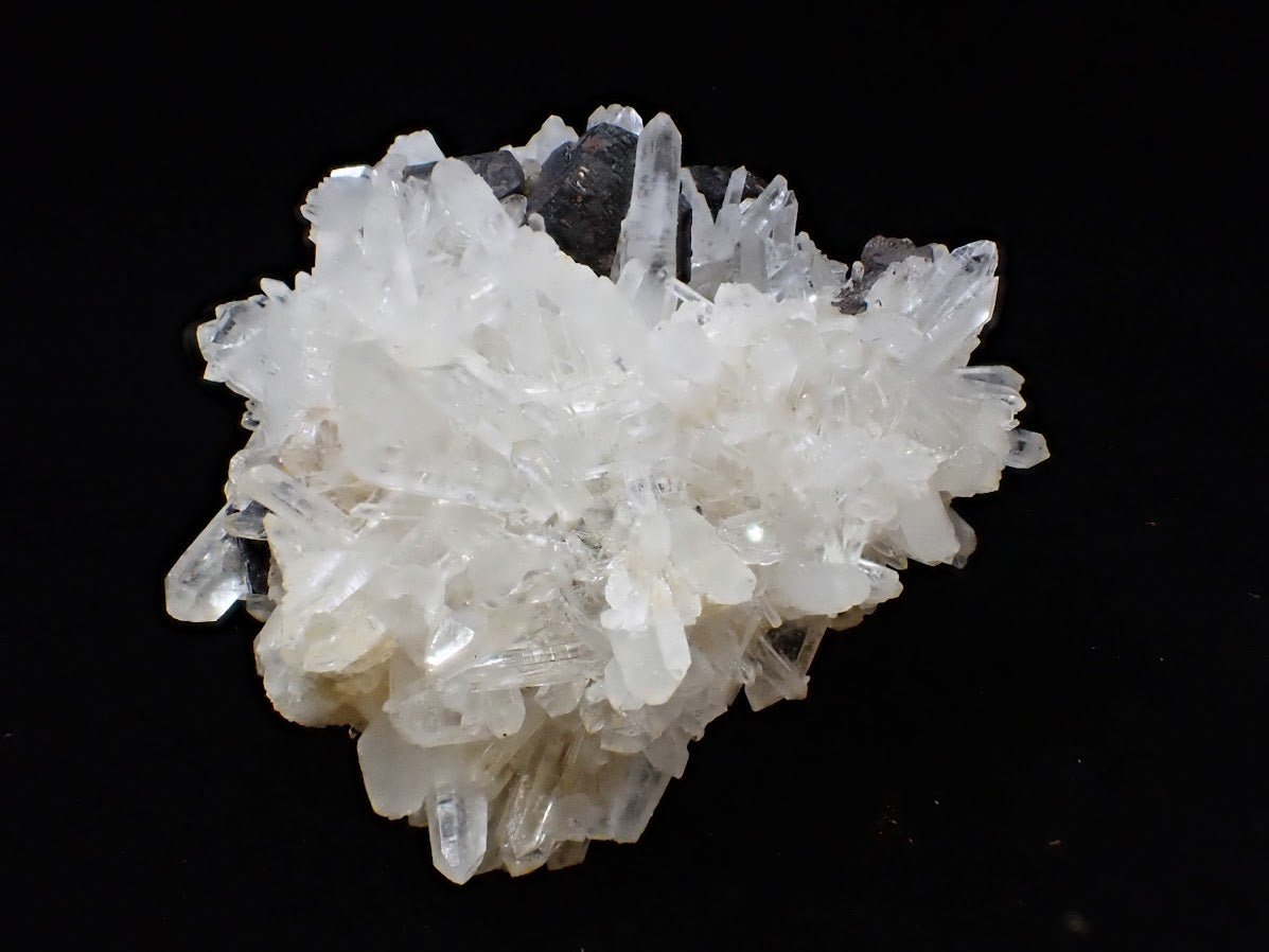 Black Pyrite with Quartz Cluster | Fengjiashan Mine, China