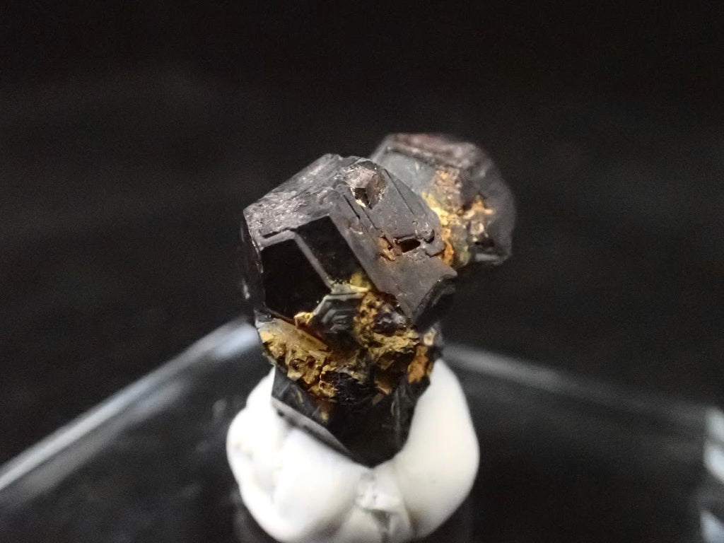 Black Pyrite with Quartz – Miniature Twinned Cluster (8g)
