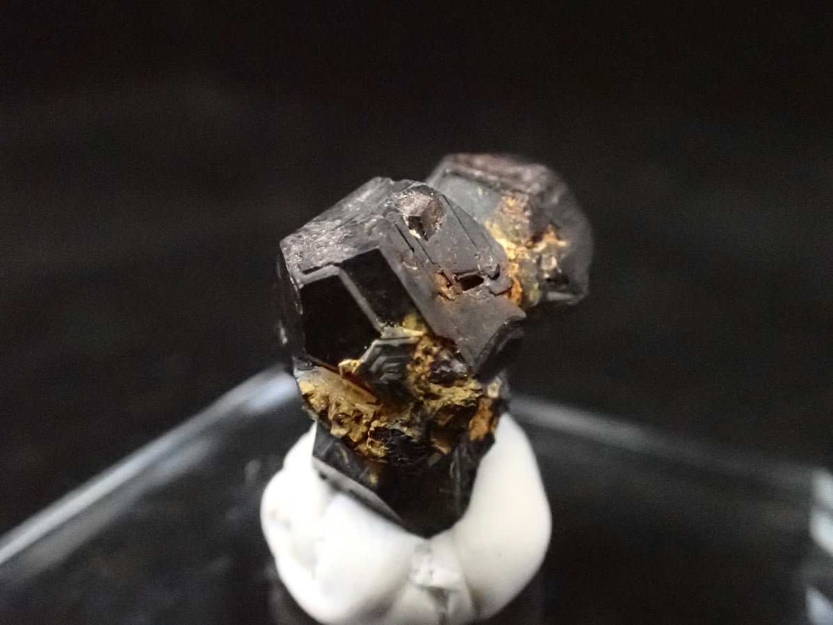Black Pyrite with Quartz – Miniature Twinned Cluster (8g)