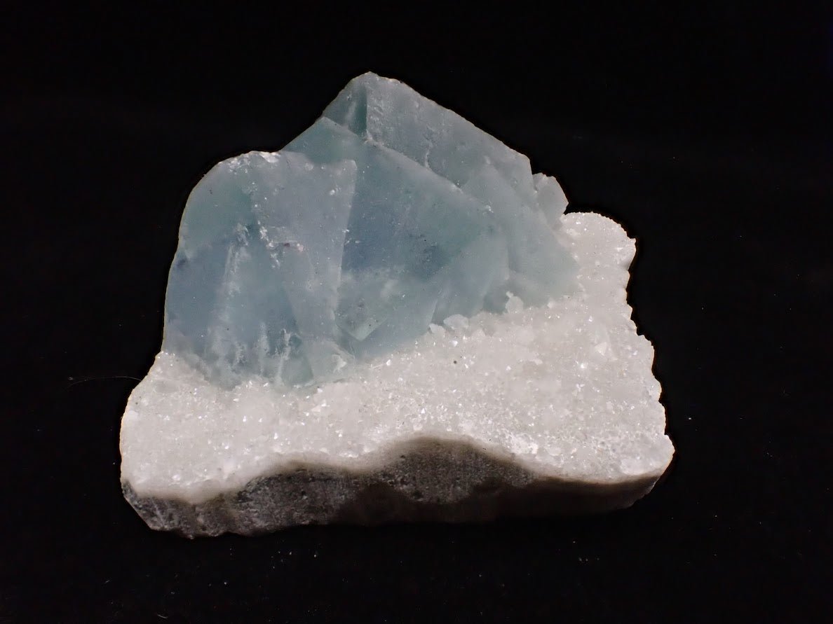 Blue Jelly Fluorite with Phantom on Quartz Matrix – Yaogangxian Mine (YGX), China