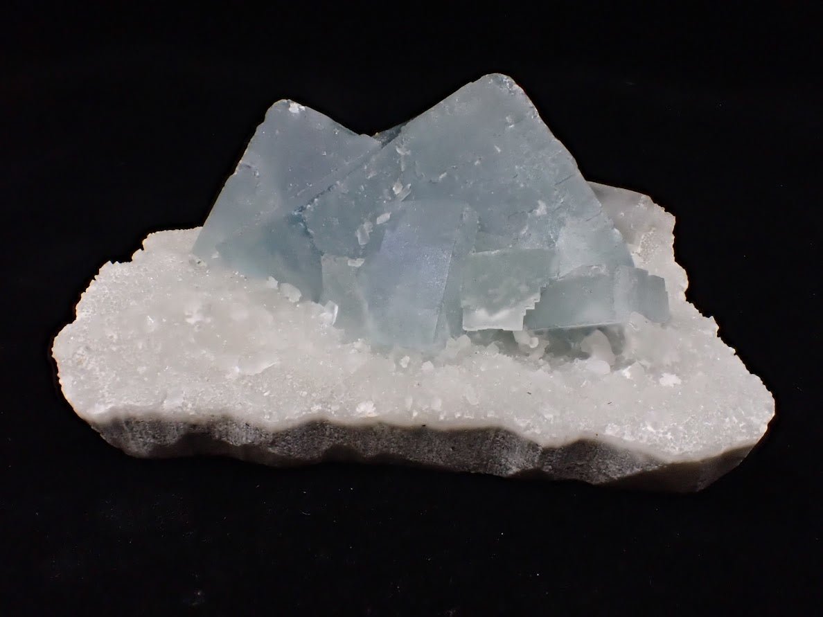Blue Jelly Fluorite with Phantom on Quartz Matrix – Yaogangxian Mine (YGX), China
