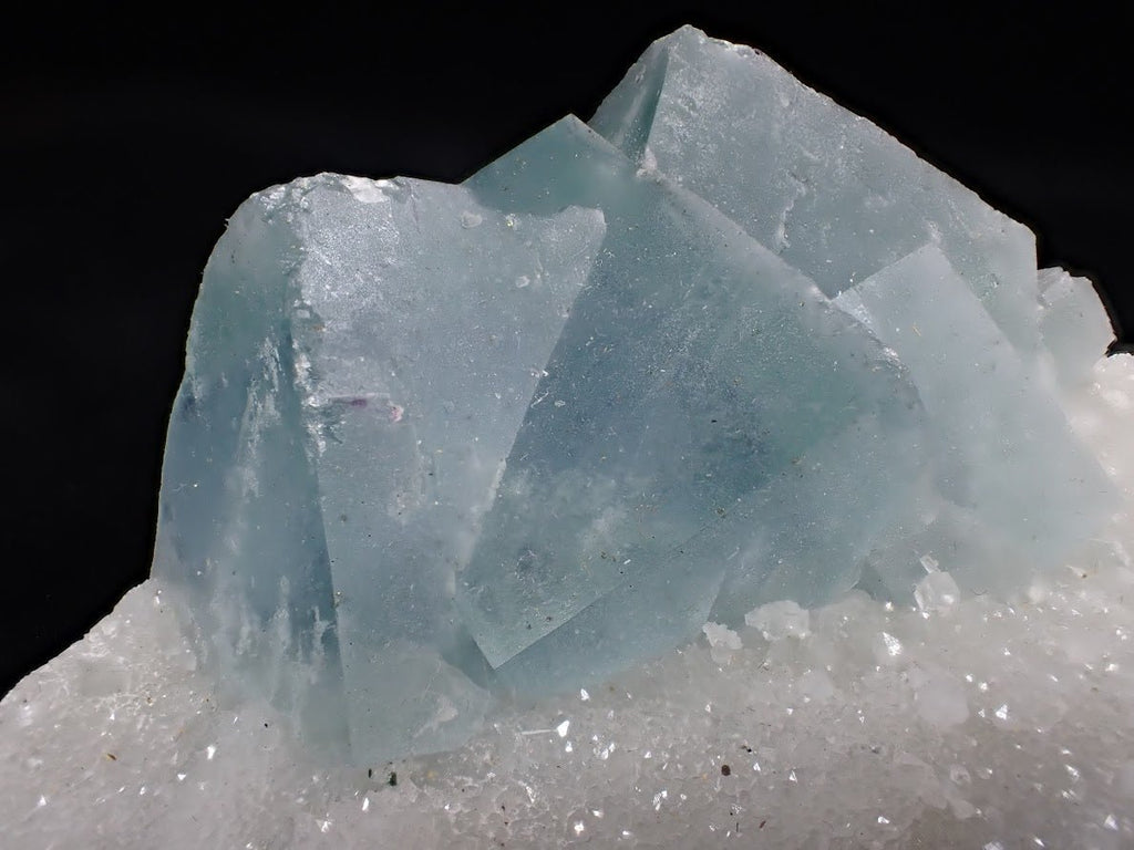 Blue Jelly Fluorite with Phantom on Quartz Matrix – Yaogangxian Mine (YGX), China