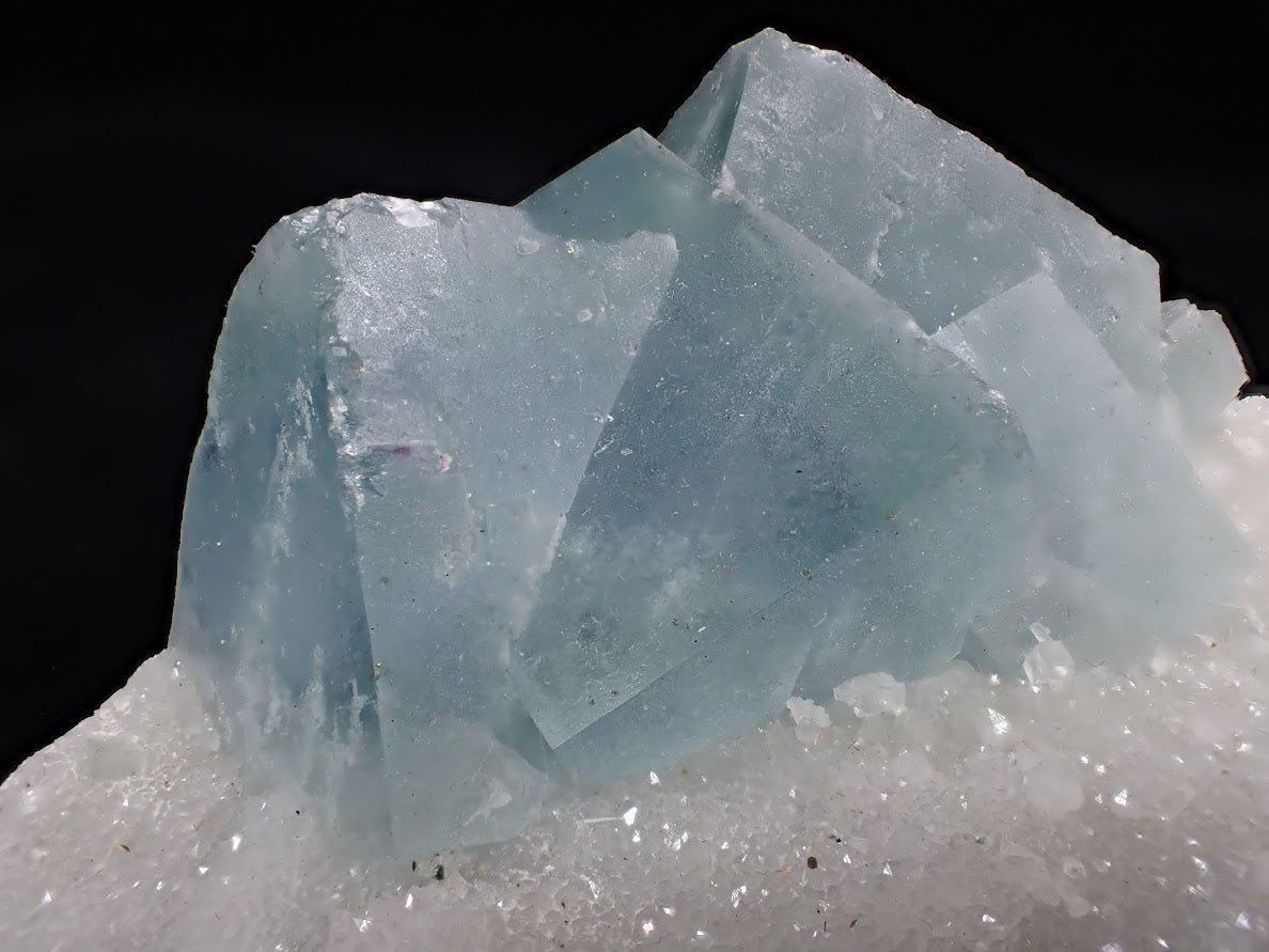 Blue Jelly Fluorite with Phantom on Quartz Matrix – Yaogangxian Mine (YGX), China