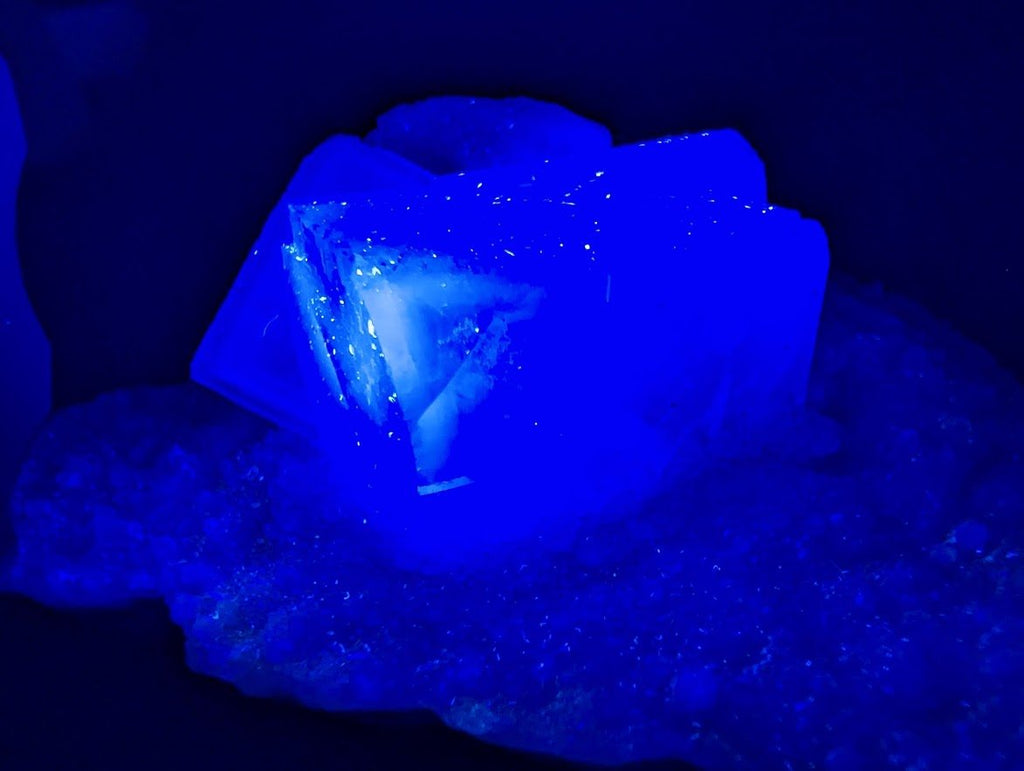 Blue Phantom Fluorite on Quartz | Yaogangxian Mine (YGX), China