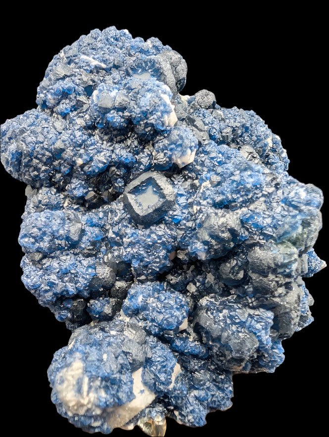 Blueberry Fluorite with Cubic "Window" Formation | Specimen | Inner Mongolia