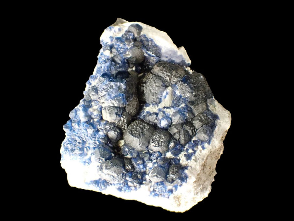 Botryoidal Blueberry Fluorite with Sharp Crystal Zoning Huanggang Mine, Inner Mongolia 3.5 x 3 inches 276 grams