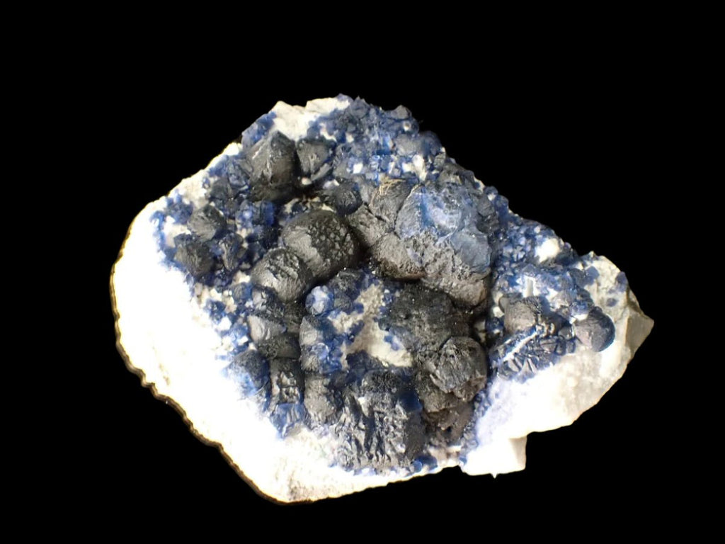 Botryoidal Blueberry Fluorite with Sharp Crystal Zoning Huanggang Mine, Inner Mongolia 3.5 x 3 inches 276 grams