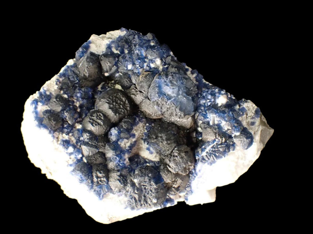 Botryoidal Blueberry Fluorite with Sharp Crystal Zoning Huanggang Mine, Inner Mongolia 3.5 x 3 inches 276 grams