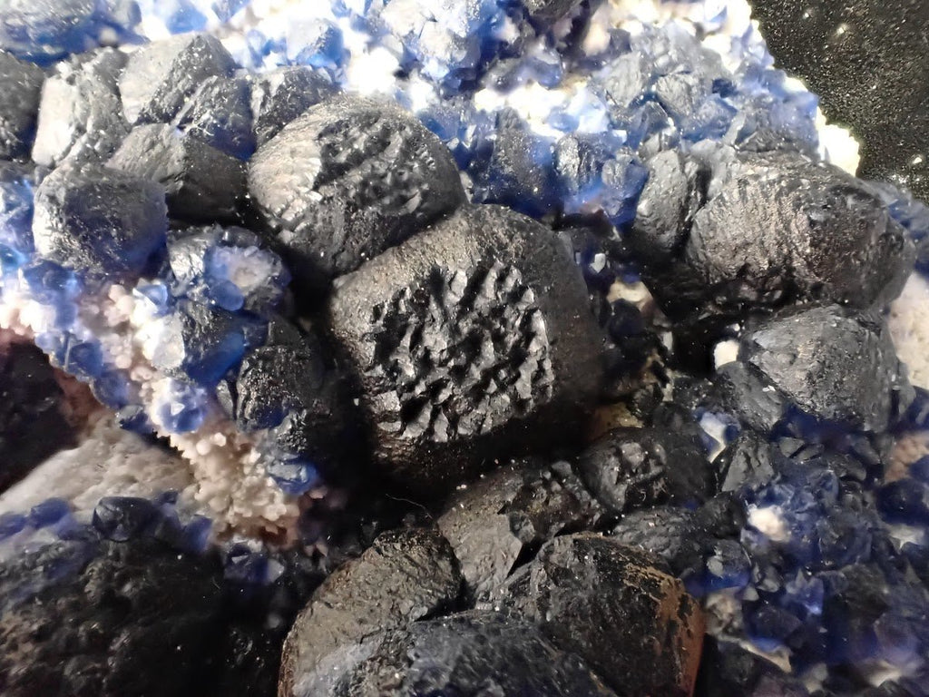 Botryoidal Blueberry Fluorite with Sharp Crystal Zoning Huanggang Mine, Inner Mongolia 3.5 x 3 inches 276 grams