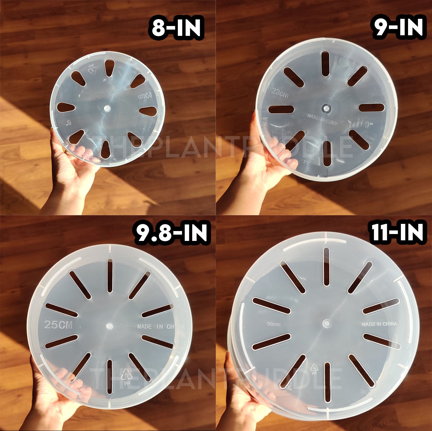 Round Clear Plant Pot | 10 Sizes with Drainage