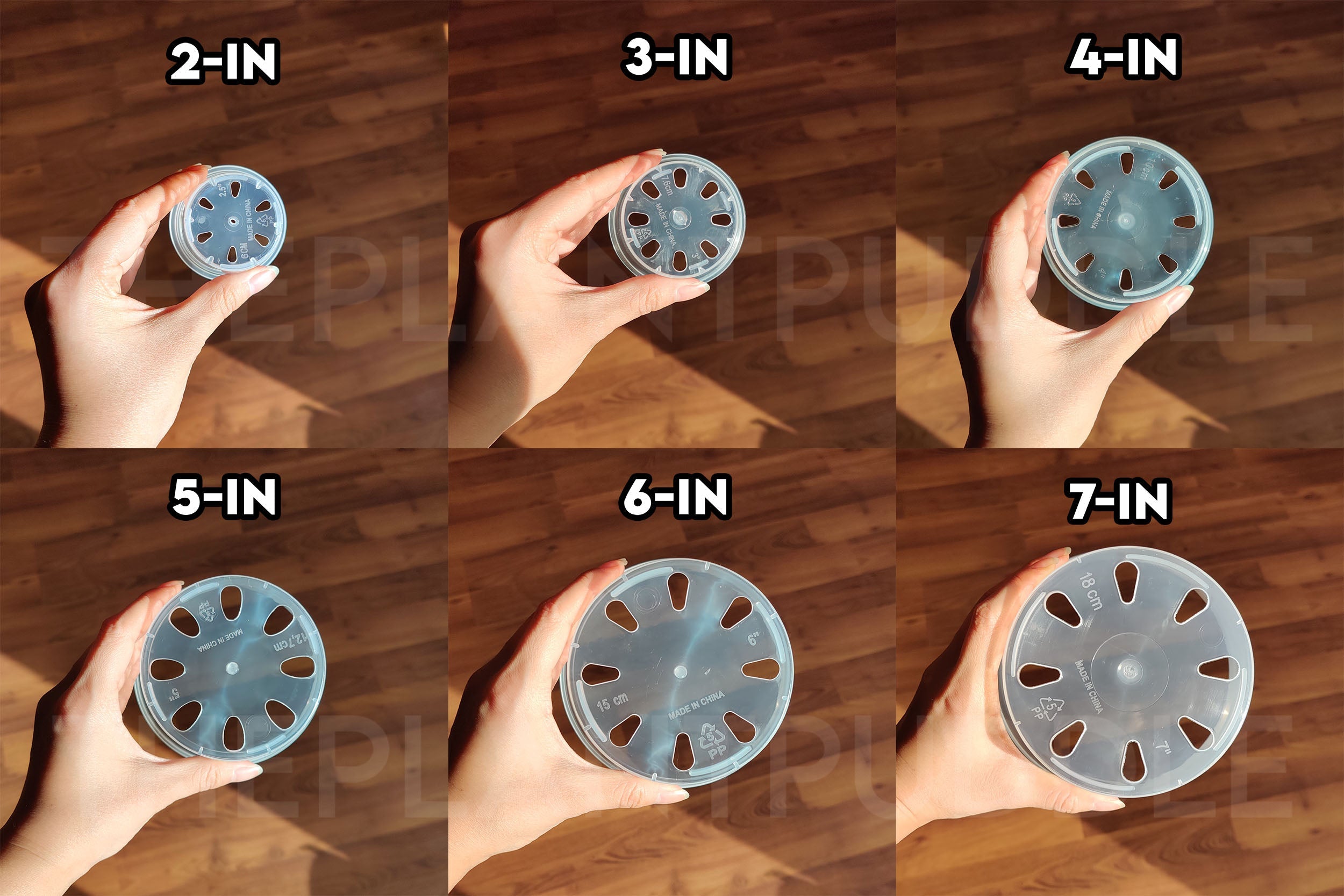 Round Clear Plant Pot | 10 Sizes with Drainage