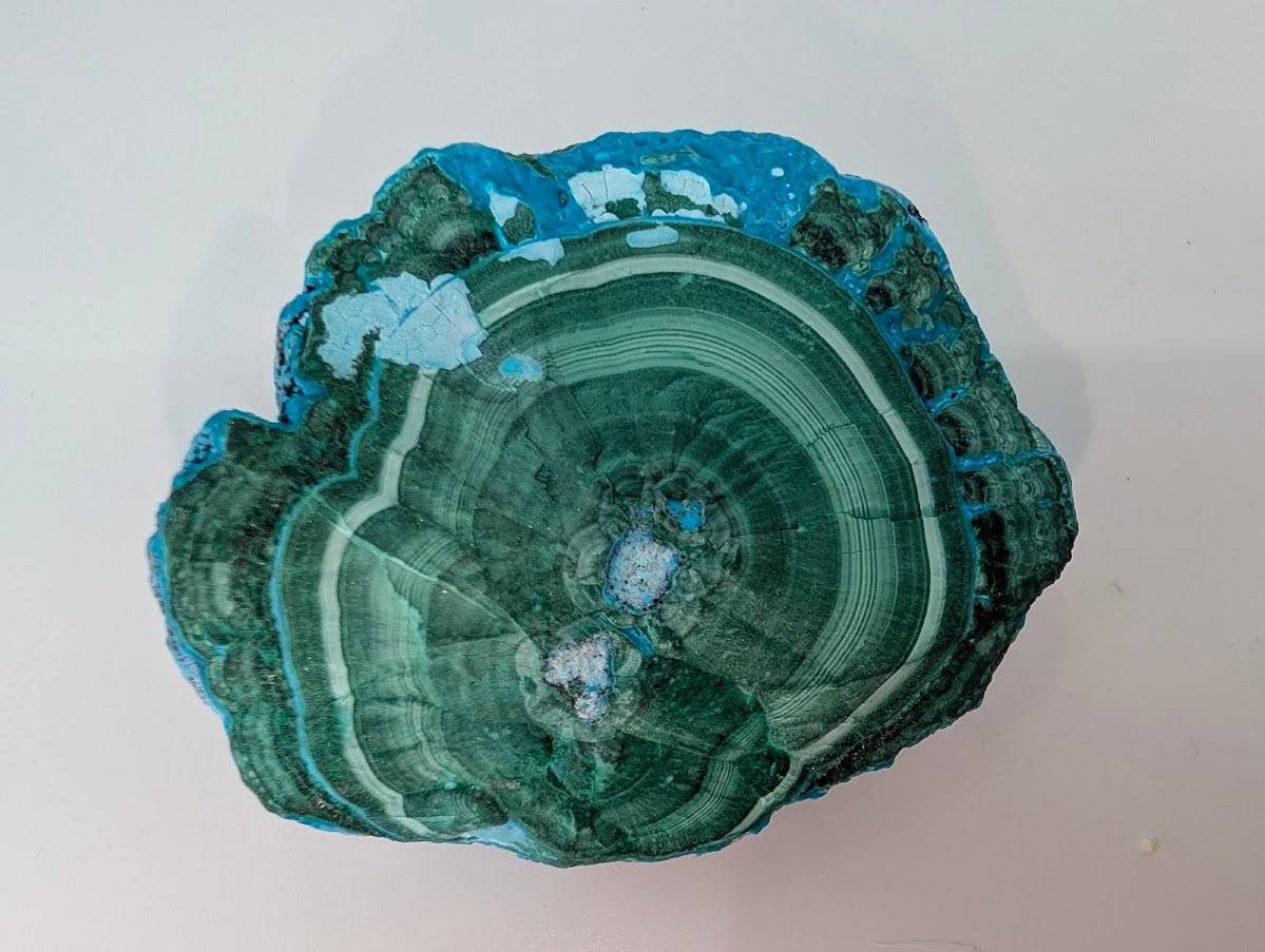 Congo Chrysocolla with Malachite – Botryoidal Specimen with Natural Base (363g)