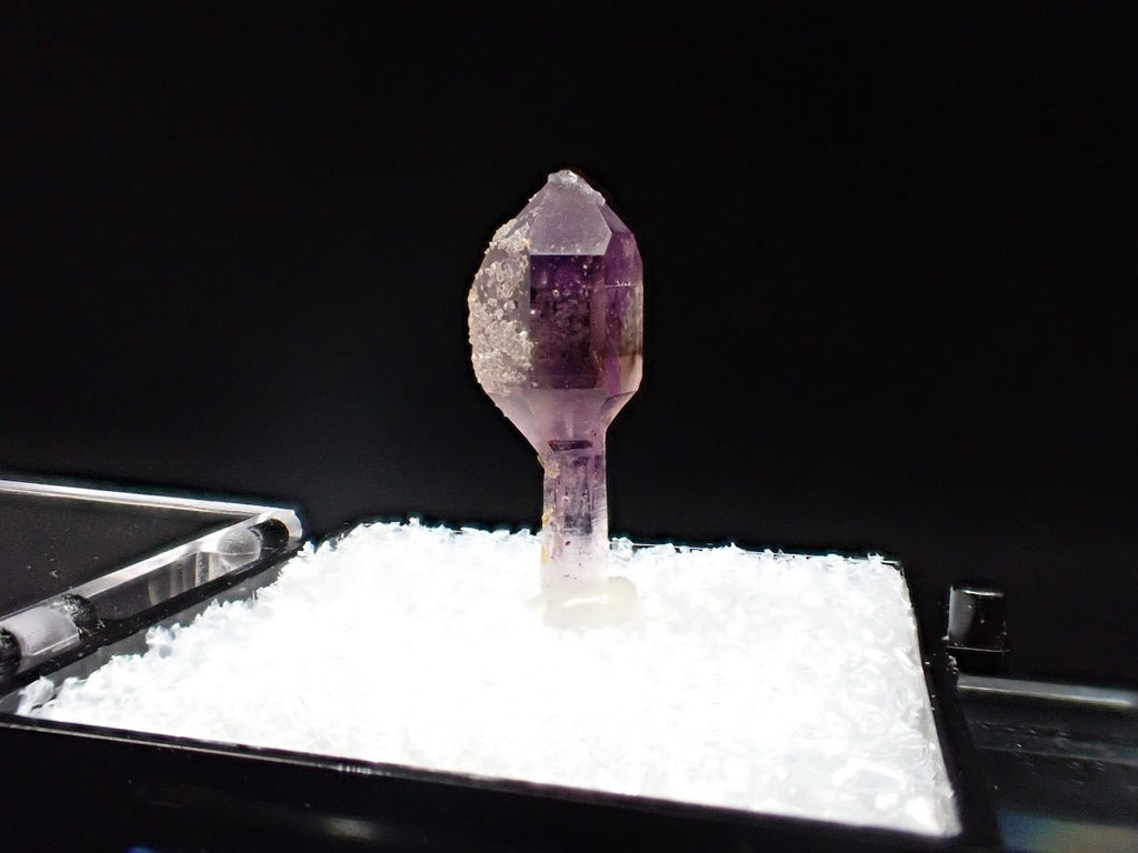 Deep Purple Amethyst Scepter with Analcime – Goboboseb Mountains, Namibia – Micro Specimen (19mm)