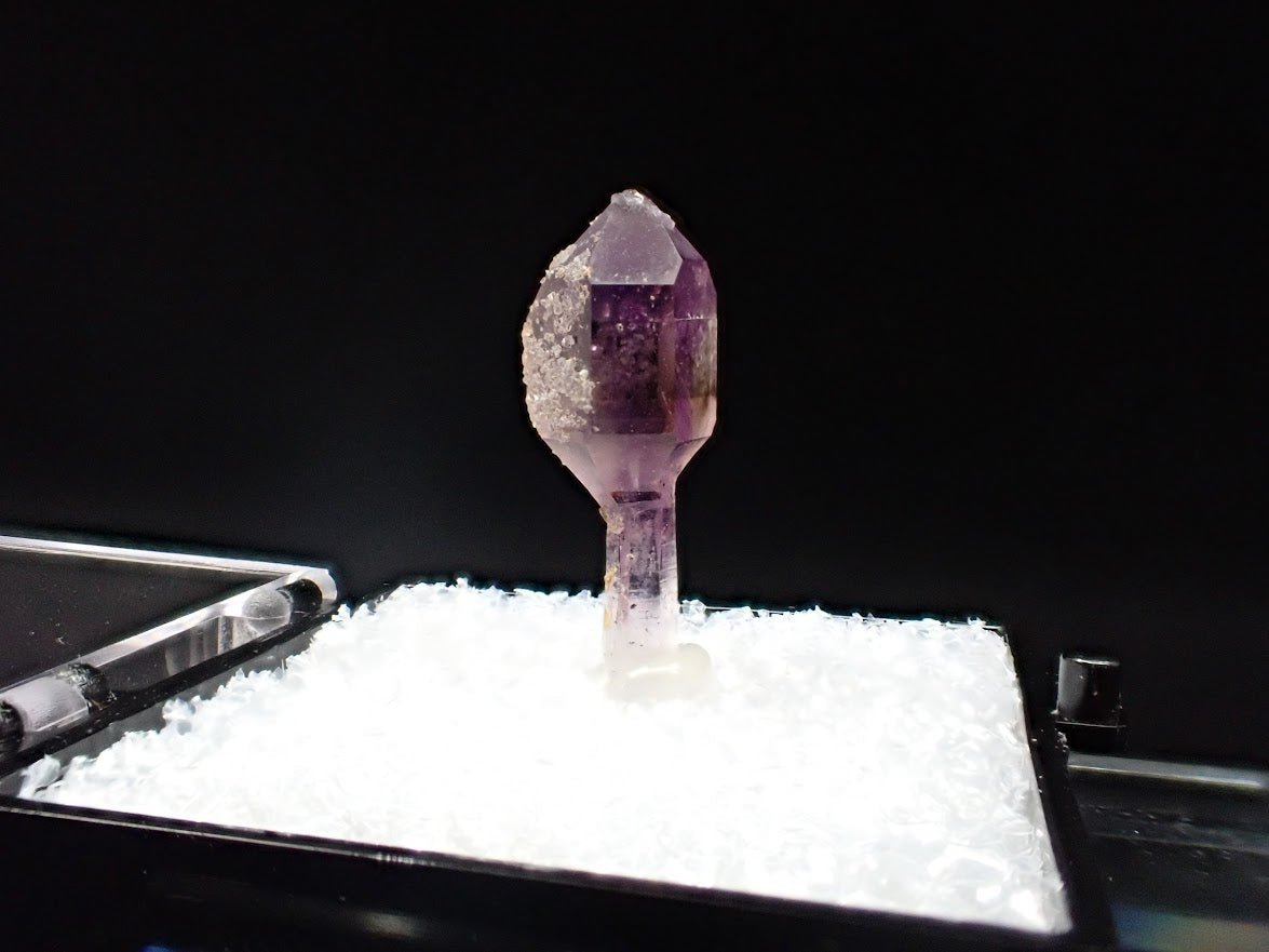 Deep Purple Amethyst Scepter with Analcime – Goboboseb Mountains, Namibia – Micro Specimen (19mm)