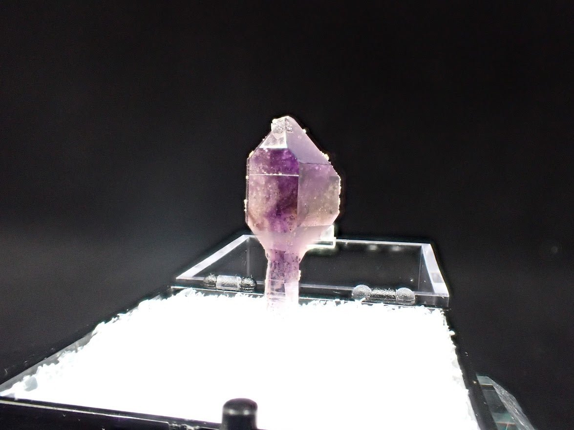 Deep Purple Amethyst Scepter with Analcime – Goboboseb Mountains, Namibia – Micro Specimen (19mm)