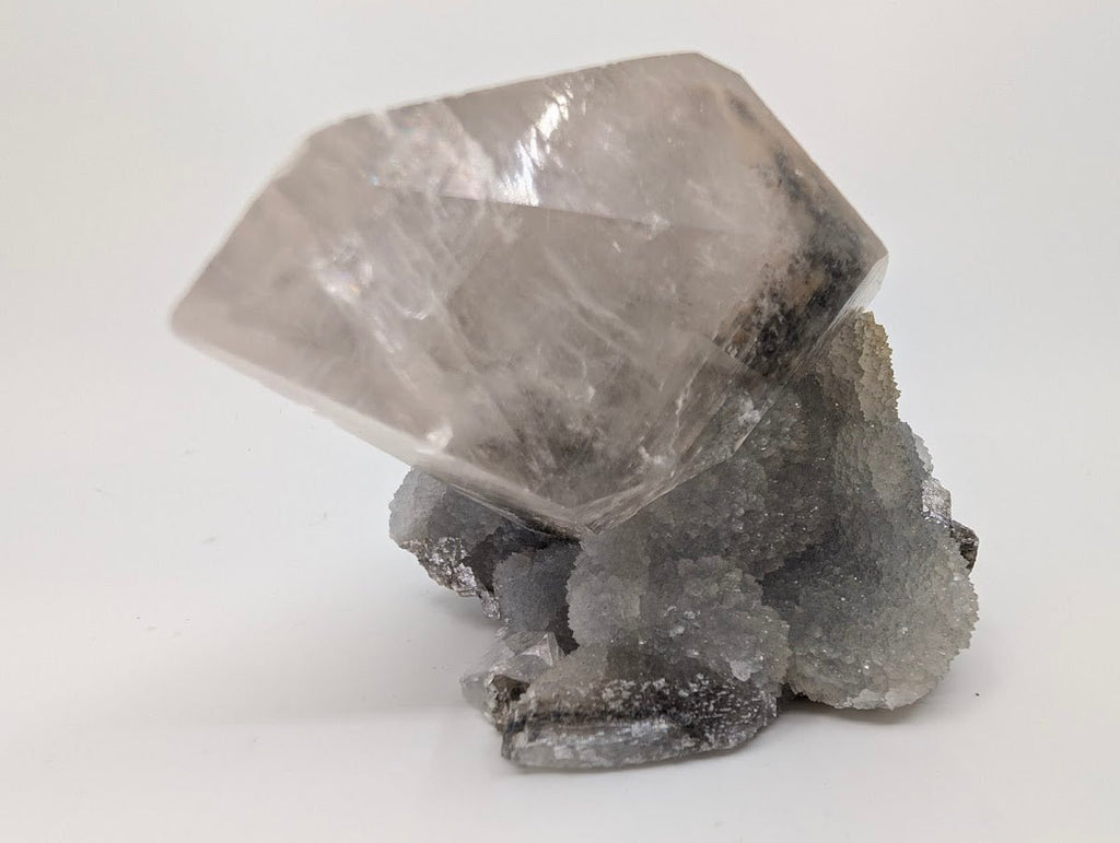 Dogtooth Calcite with Dendritic Inclusions + Sugar Sphalerite | UV Reactive | Unknown Origin