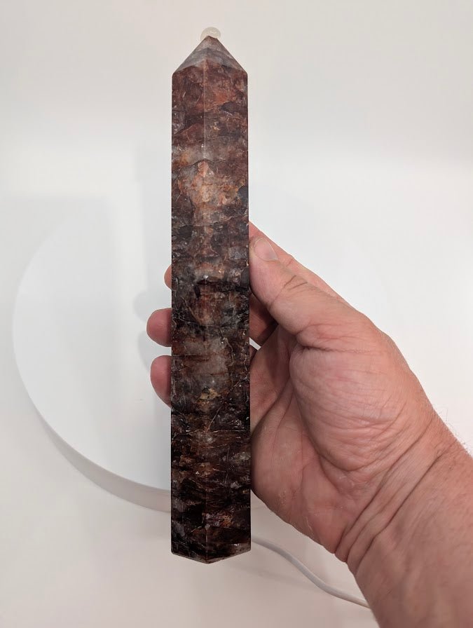 Fire Quartz Tower – Polished Hematoid Quartz