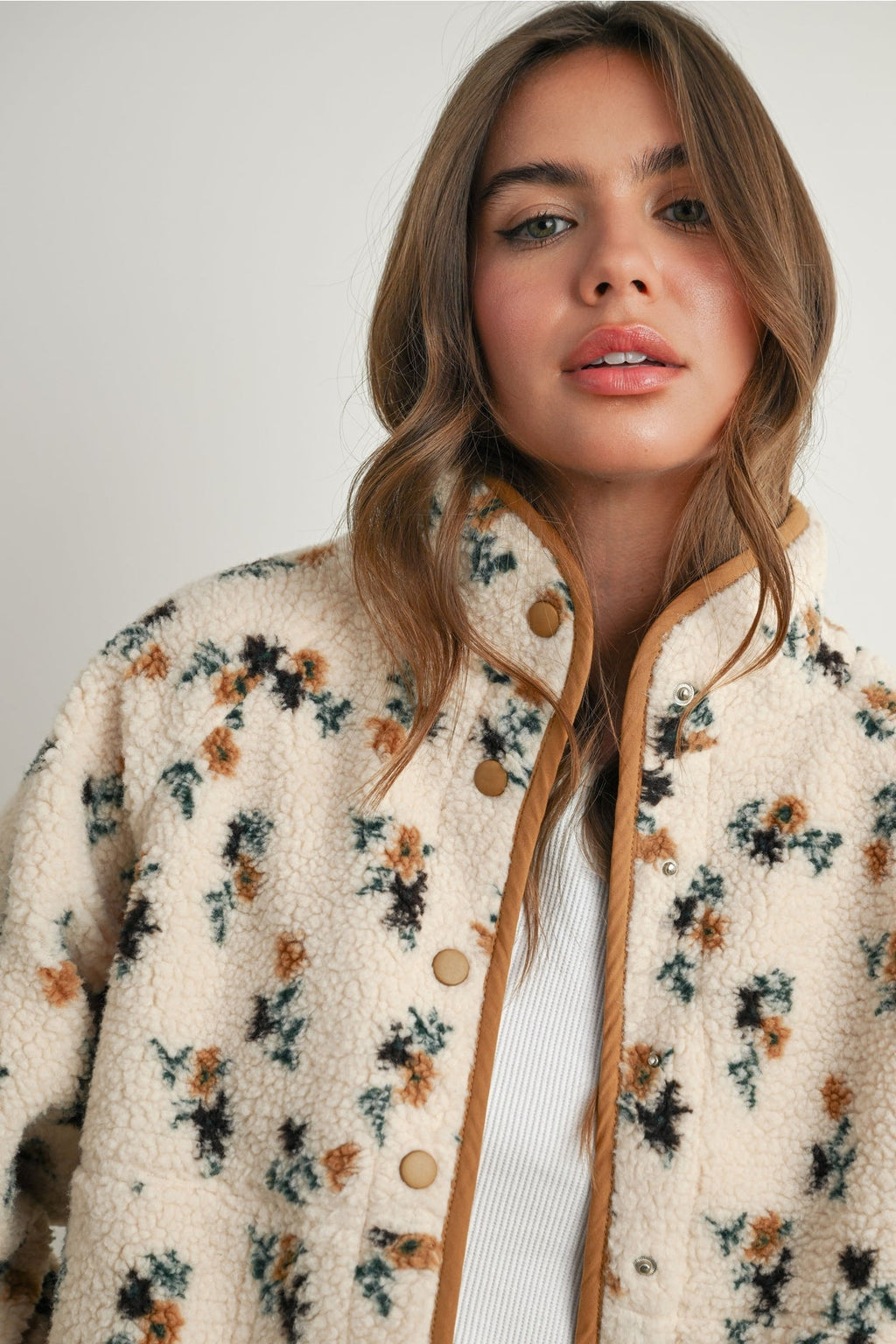 Floral Print | Fluffy Jacket