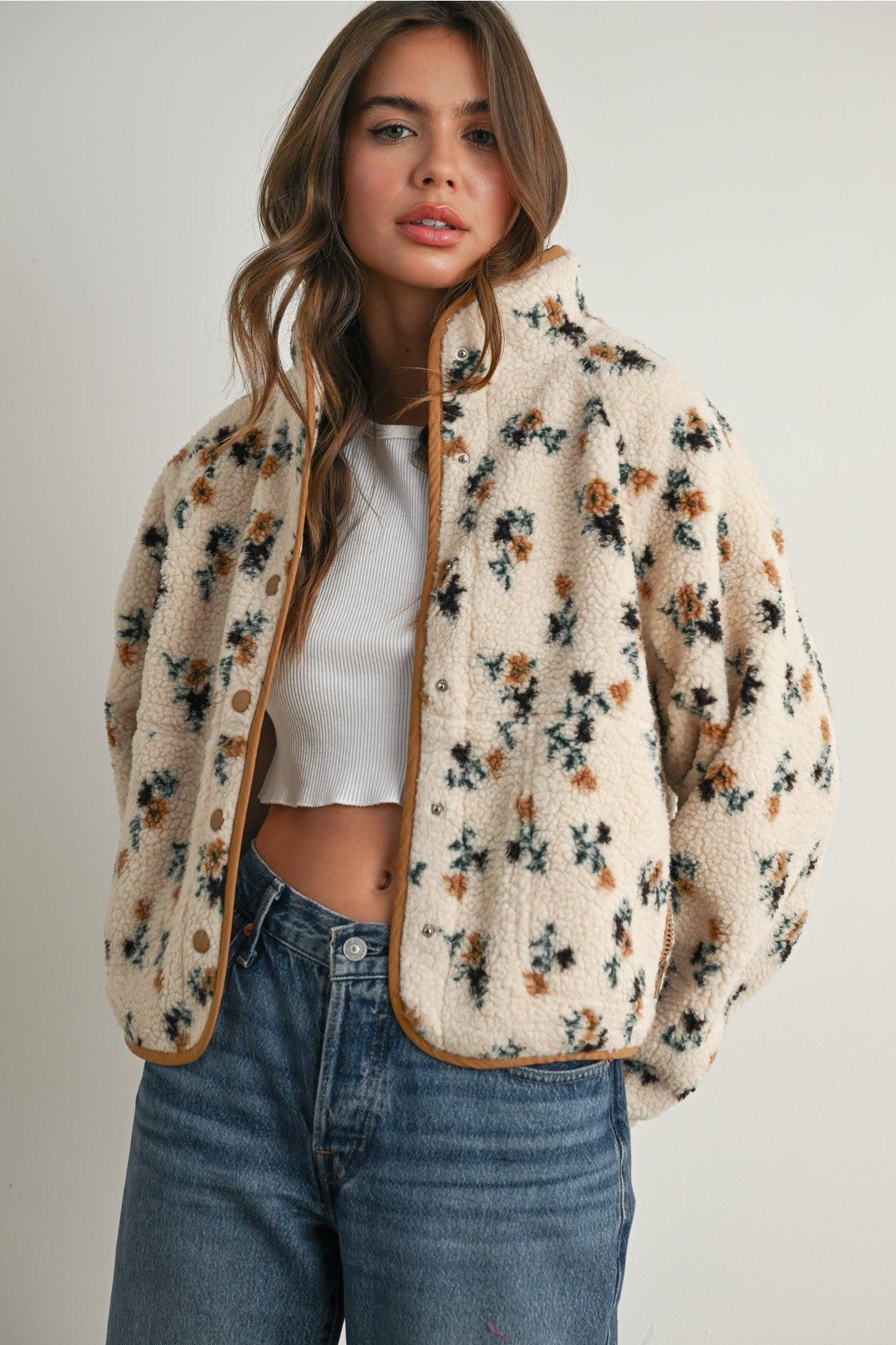 Floral Print | Fluffy Jacket