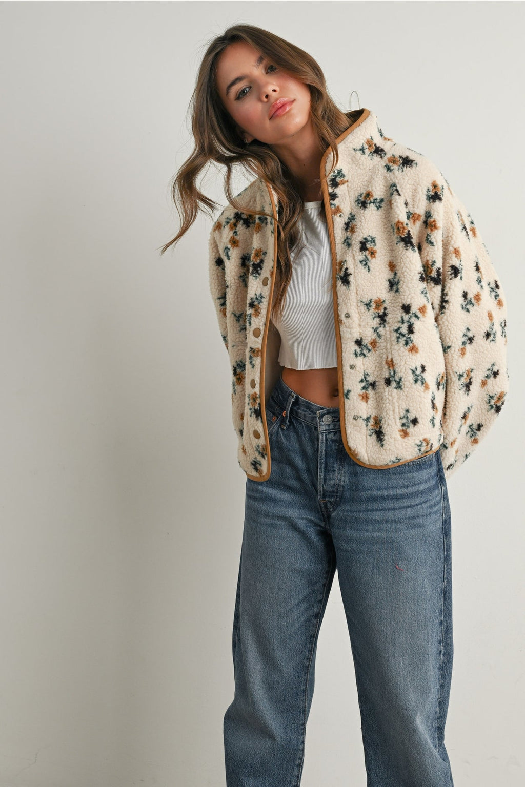 Floral Print | Fluffy Jacket