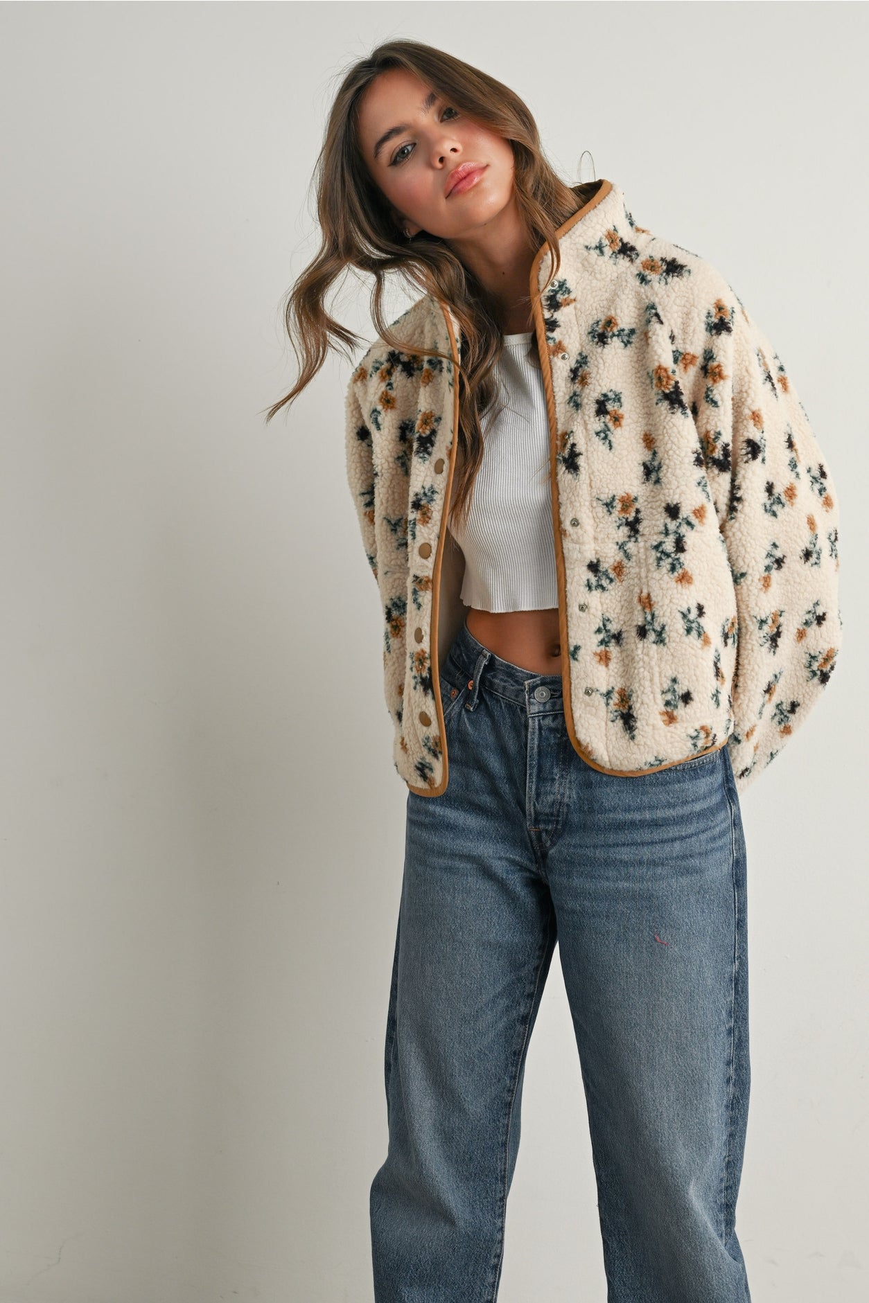 Floral Print | Fluffy Jacket