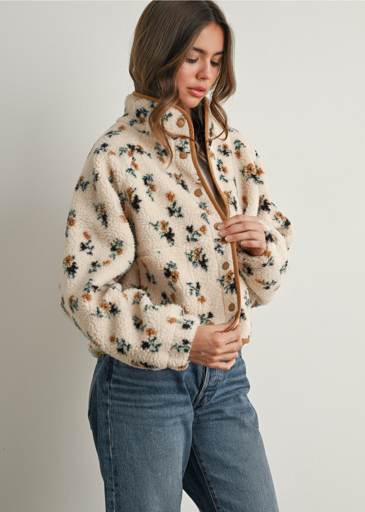 Floral Print | Fluffy Jacket