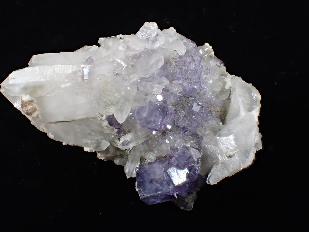 Fluorite on Quartz with Chlorite | UV Reactive | Yaogangxian Mine, China