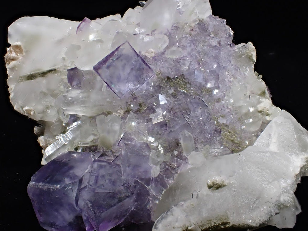 Fluorite on Quartz with Chlorite | UV Reactive | Yaogangxian Mine, China