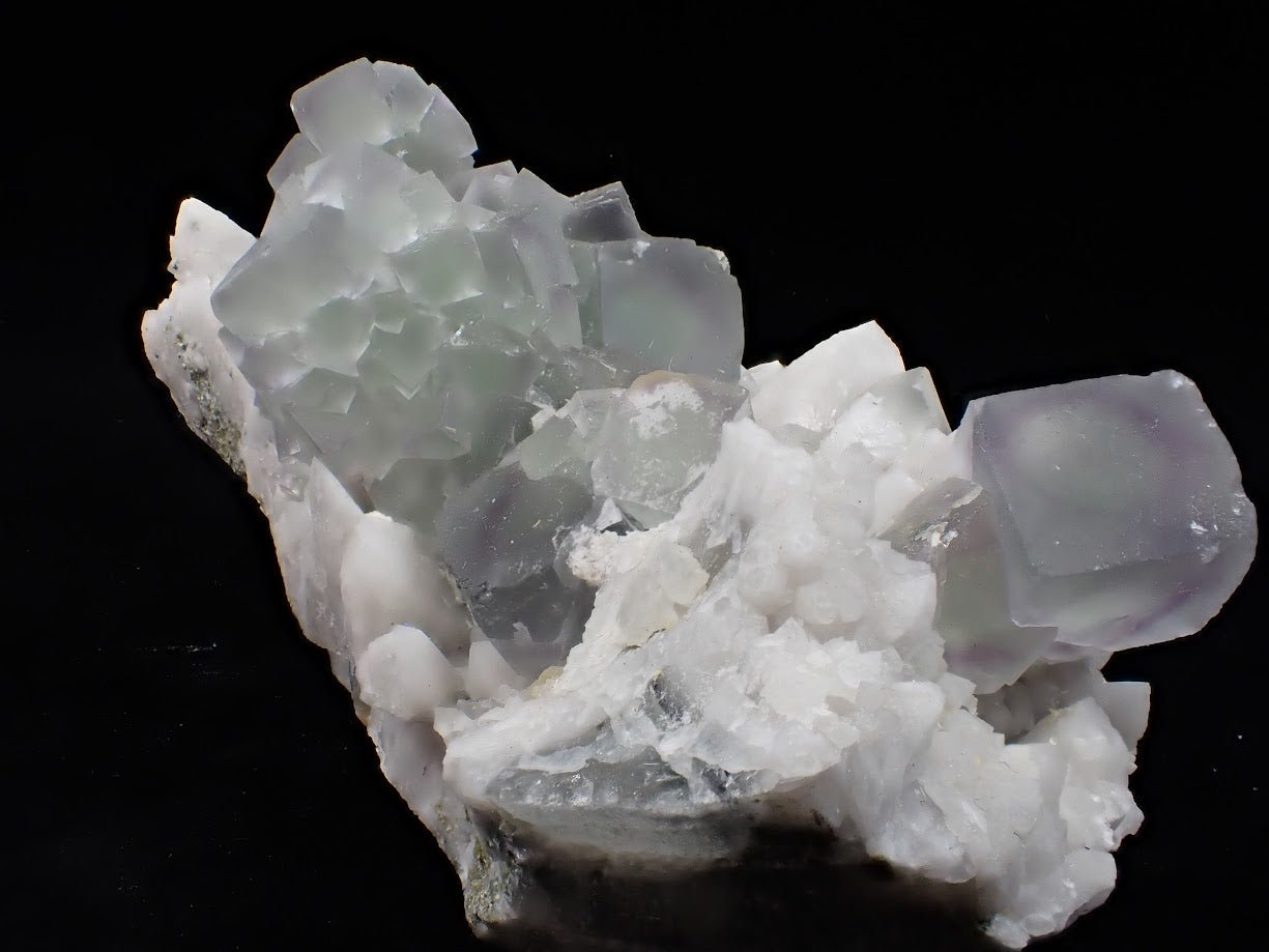 Green Window Fluorite on Milky Quartz – Inner Mongolia, China