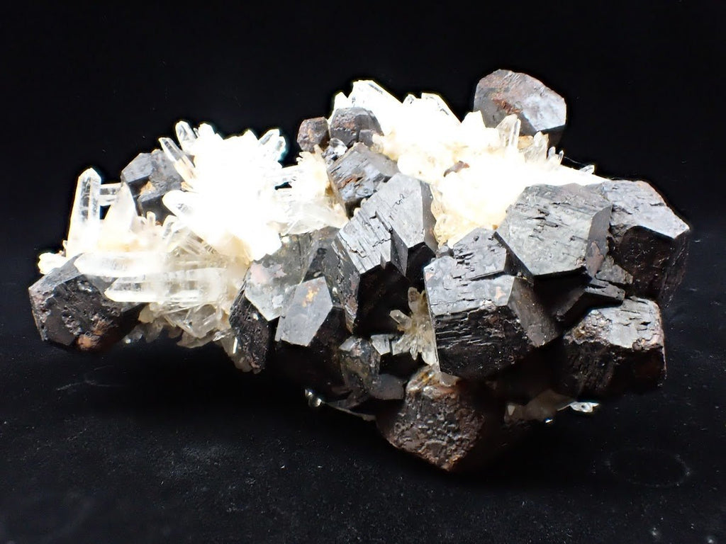 Large Black Pyrite + Quartz Cluster | Fengjiashan Mine, China